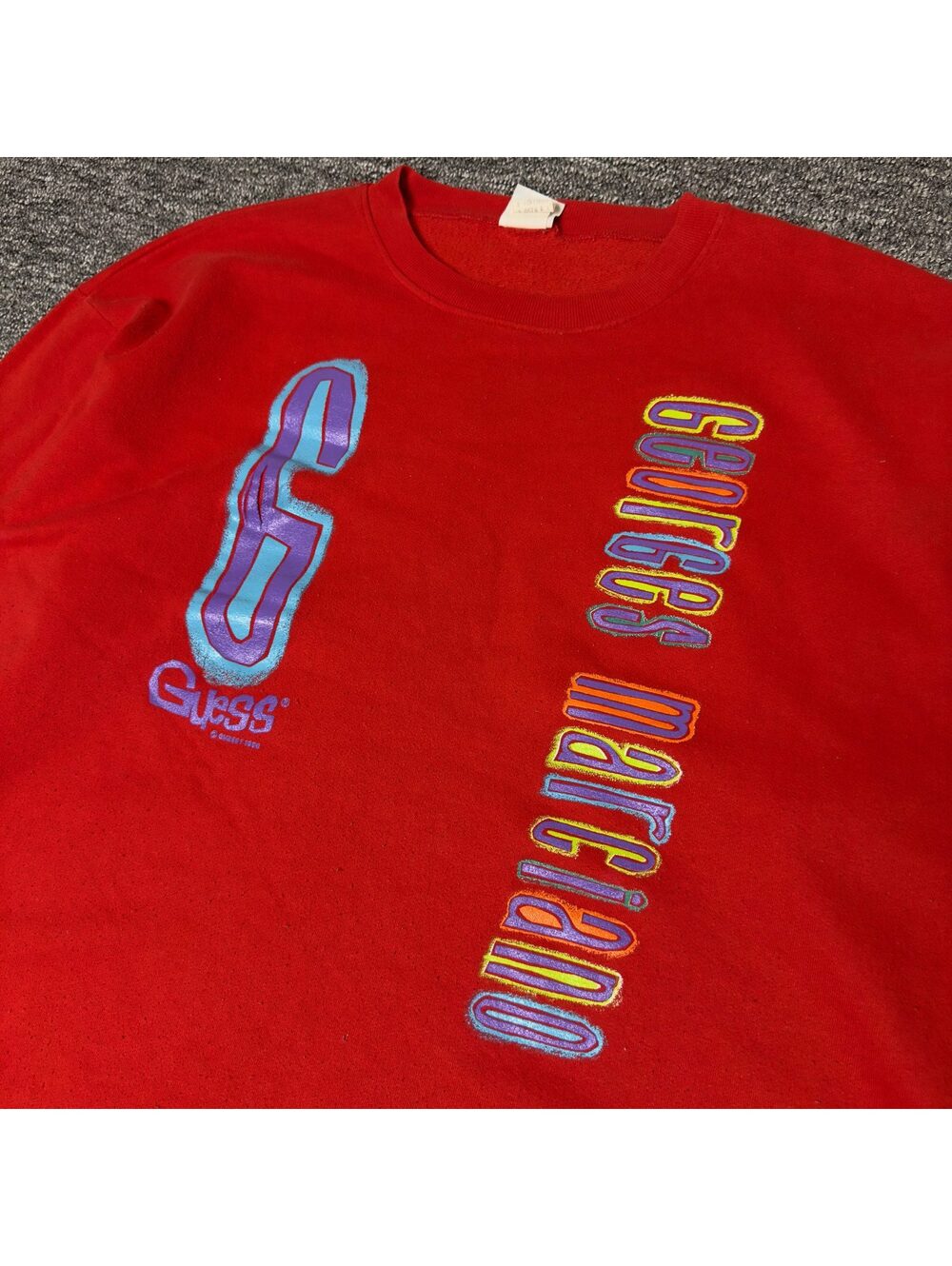 Vintage 1996 Guess Georges Marciano Sweatshirt Sz L Red